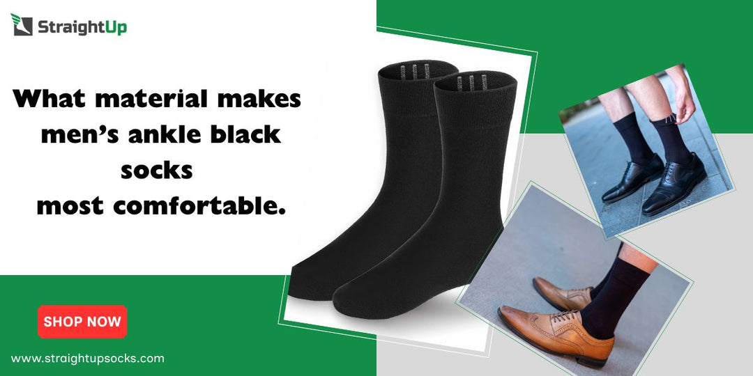What material makes men's black ankle socks most comfortable