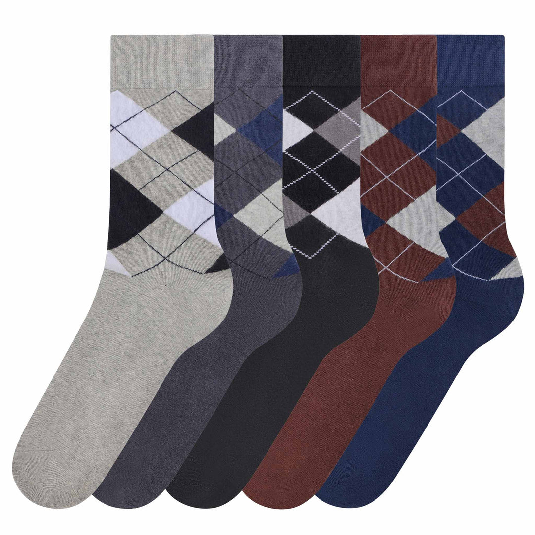 Men's Argyle Stay Up Socks 5-Pack