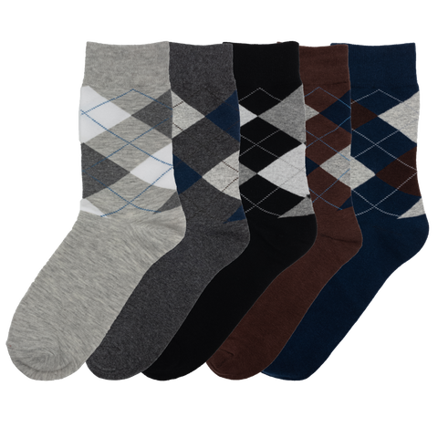 Men's Argyle Stay Up Socks 5-Pack