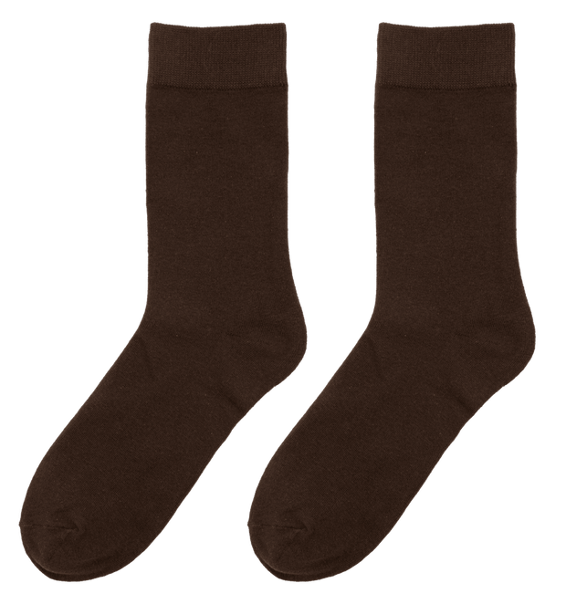 Pair of crew length brown socks