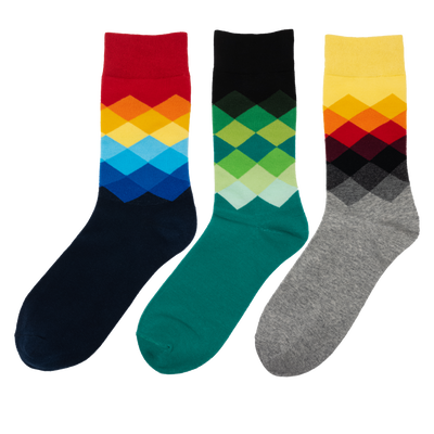 Men's Faded Diamond Stay Up Socks 3-Pack